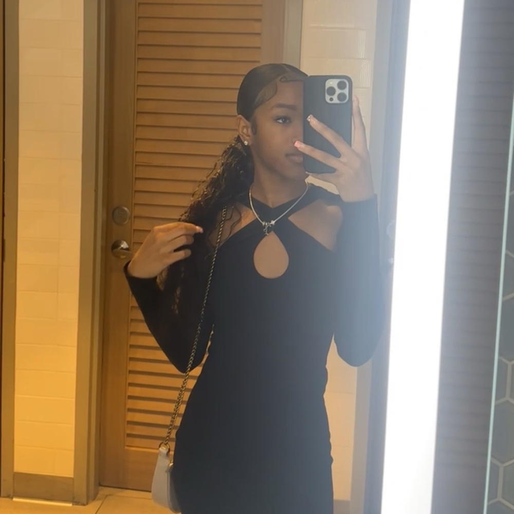 Elegant Black Cut-Out Dress